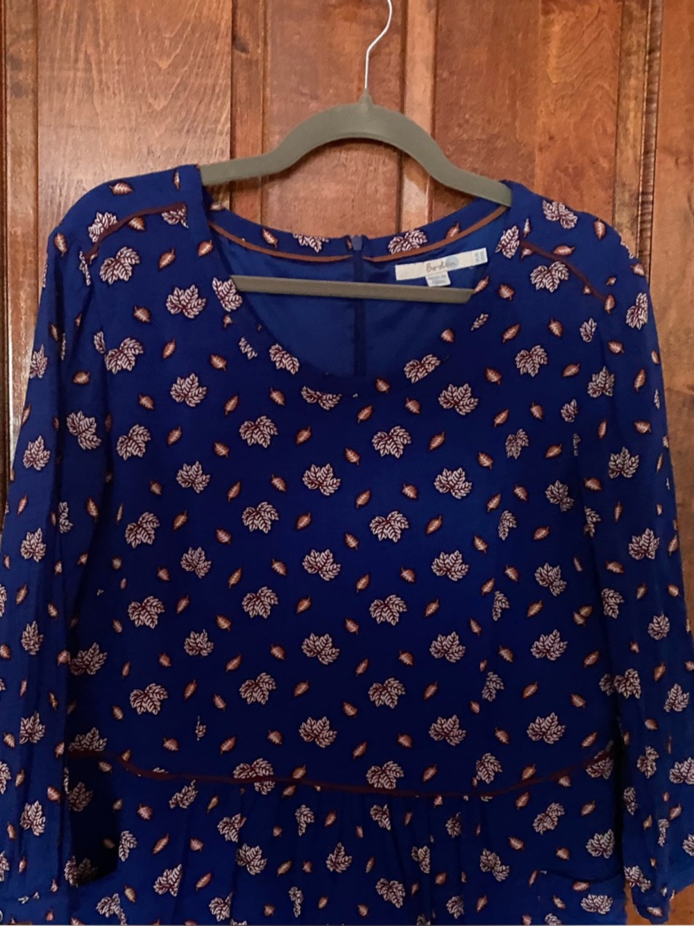 Boden Autumn Leaves Long Sleeve Knee length Fall Dress 16L - Picture 3 of 10